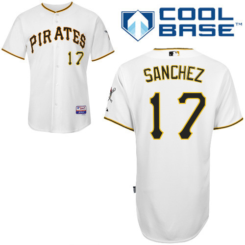 Gaby Sanchez #17 MLB Jersey-Pittsburgh Pirates Men's Authentic Home White Cool Base Baseball Jersey